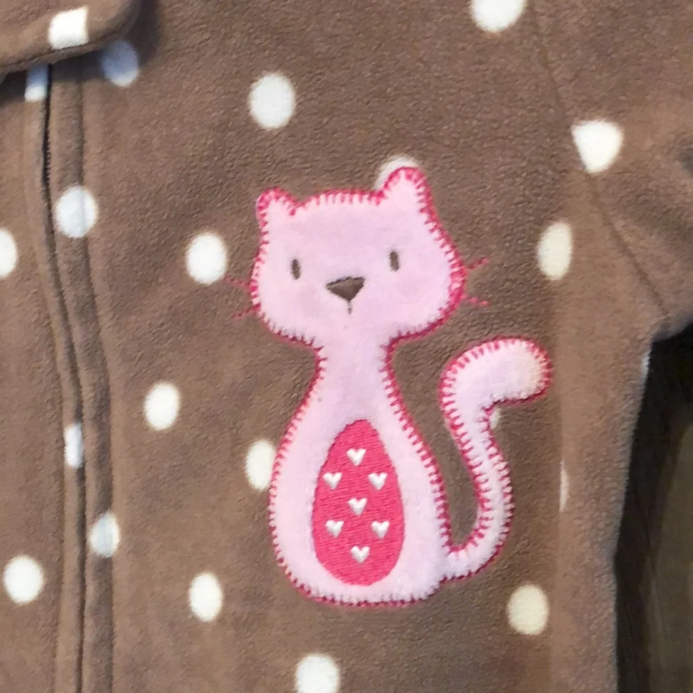 Carter’s Brown Zip-Up Fleece Sleep and Play Footed Pajamas Size 18 months